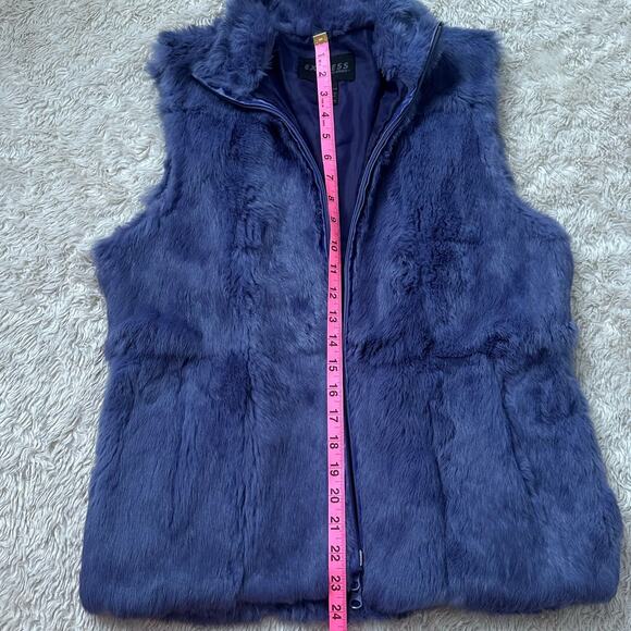Vintage Express Rabbit Fur Vest Womens S Purple Zip Front Retro 90s Y2K - Picture 9 of 10